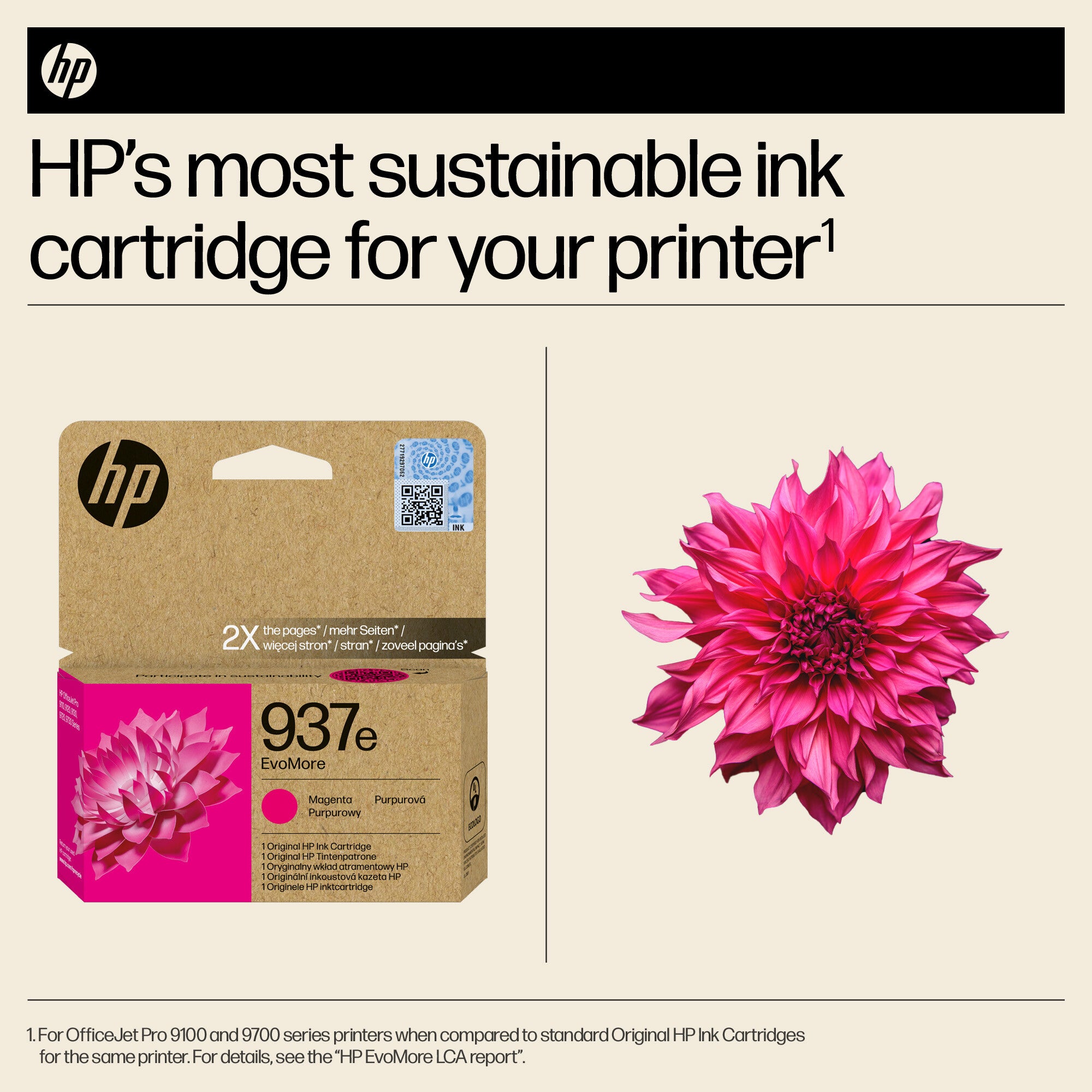 HP 937e EvoMore Magenta Original Ink Cartridge