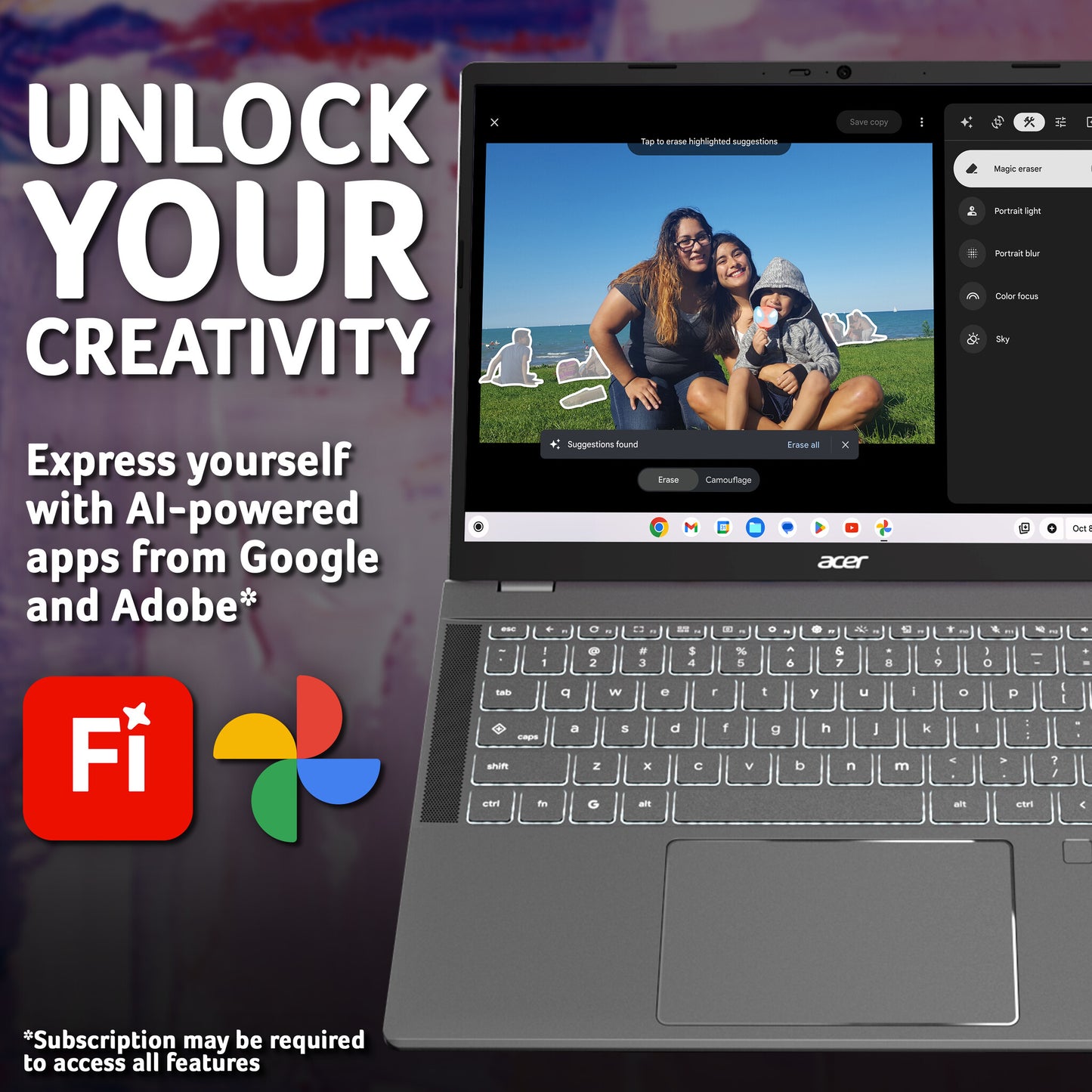 Acer Chromebook Plus 514 CB514-5H - Intel Core i3-1315U, 8GB, 256GB SSD, 14" WUXGA, Chrome OS, Iron