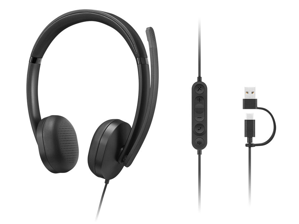 Lenovo VoIP Headset 5000 Wired Head-band Office/Call center USB Type-C Black