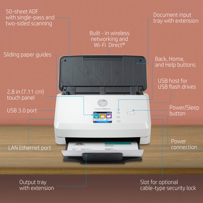 HP Scanjet Pro N4000 snw1 Sheet-feed Scanner Sheet-fed scanner 600 x 600 DPI A4 Black, White