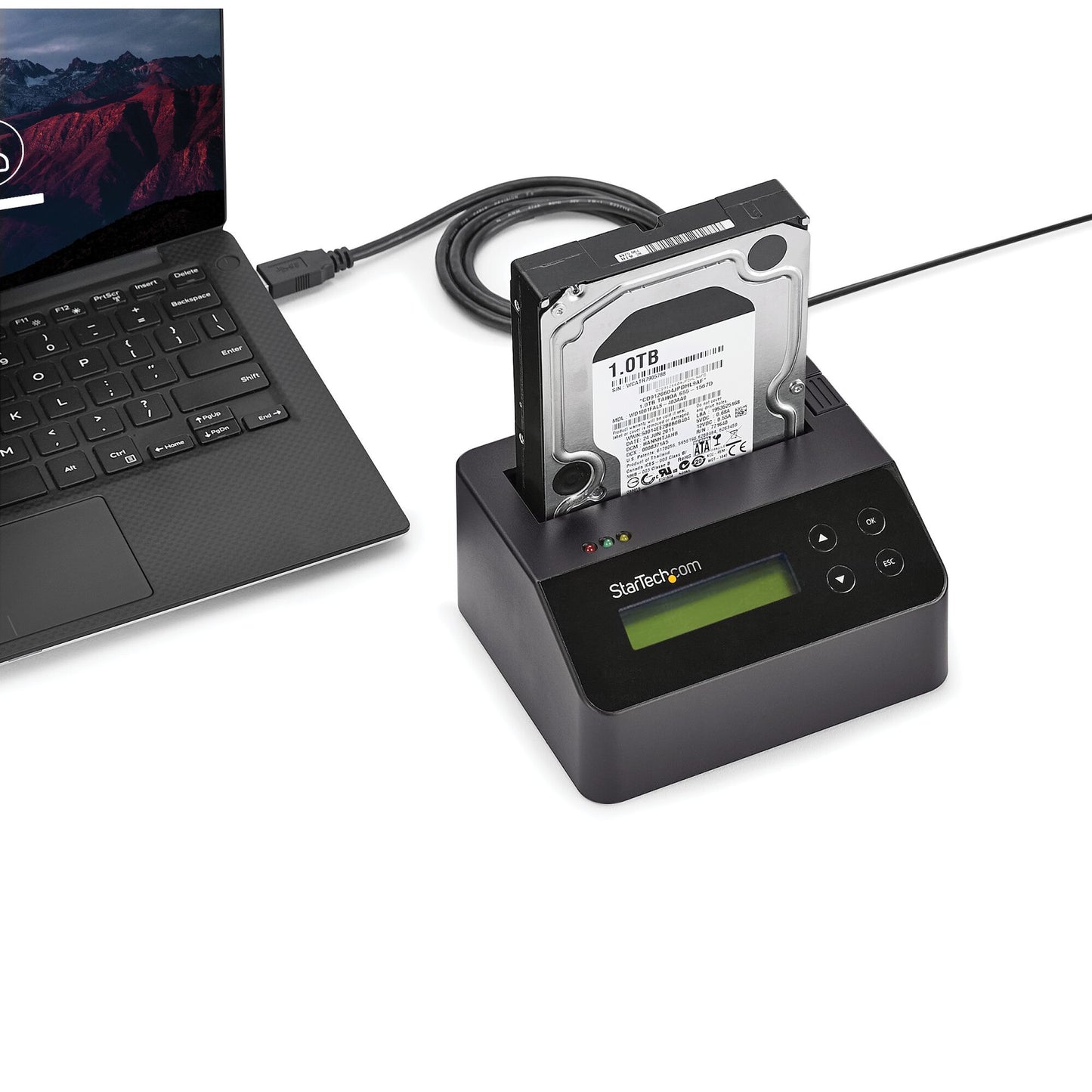 StarTech.com Single Bay Hard Drive Eraser, Standalone HDD/SSD Sanitizer, 4Kn, USB 3.0 to SATA III (6 Gbps), 9 Erase Modes, LCD Display, Secure Erase Hard Disk Sanitizer Dock, DB-9 Printer Port, TAA Compliant