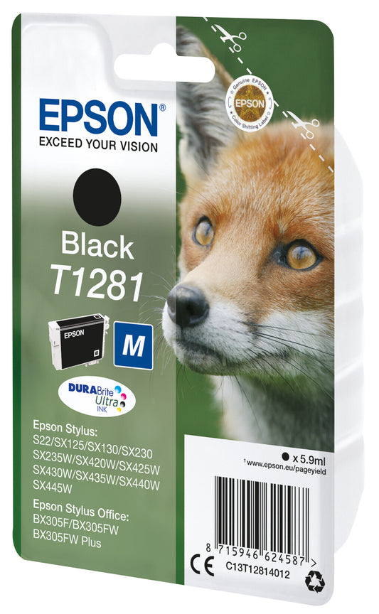 Epson Fox T1281 DURABrite Ultra Single Black ink cartridge