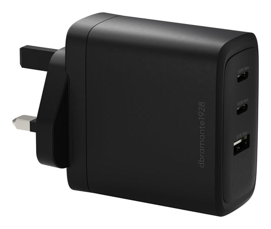 dbramante1928 IT - UK W. Charger - 2xUSB-C 100W + 1xUSB-A - BLK