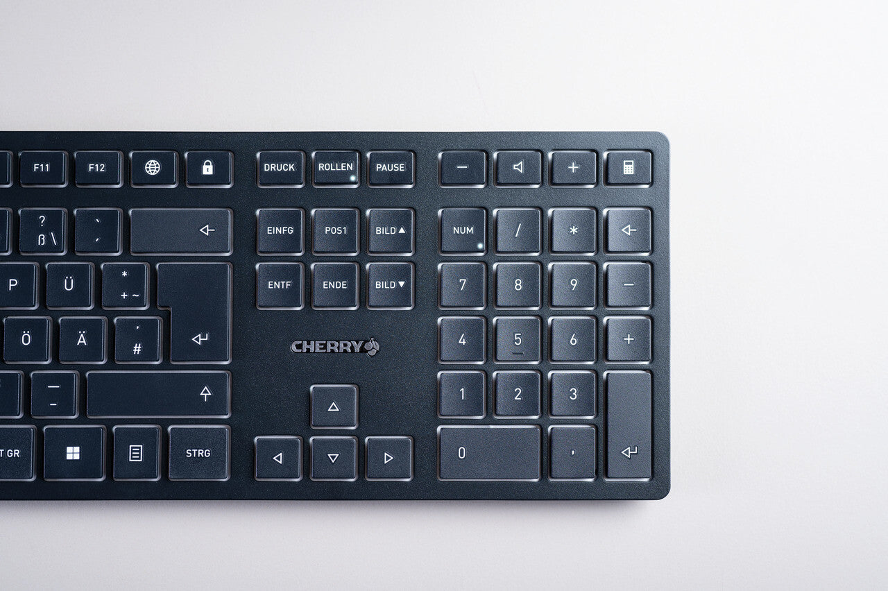 CHERRY KW 9100 SLIM keyboard Universal RF Wireless + Bluetooth AZERTY French Black