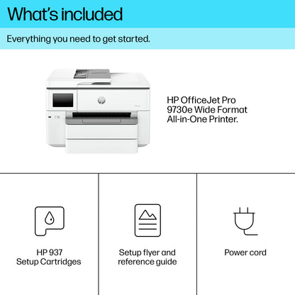 HP OfficeJet Pro 9730e Wireless All-in-One Color Printer, Instant Ink; Two-sided printing