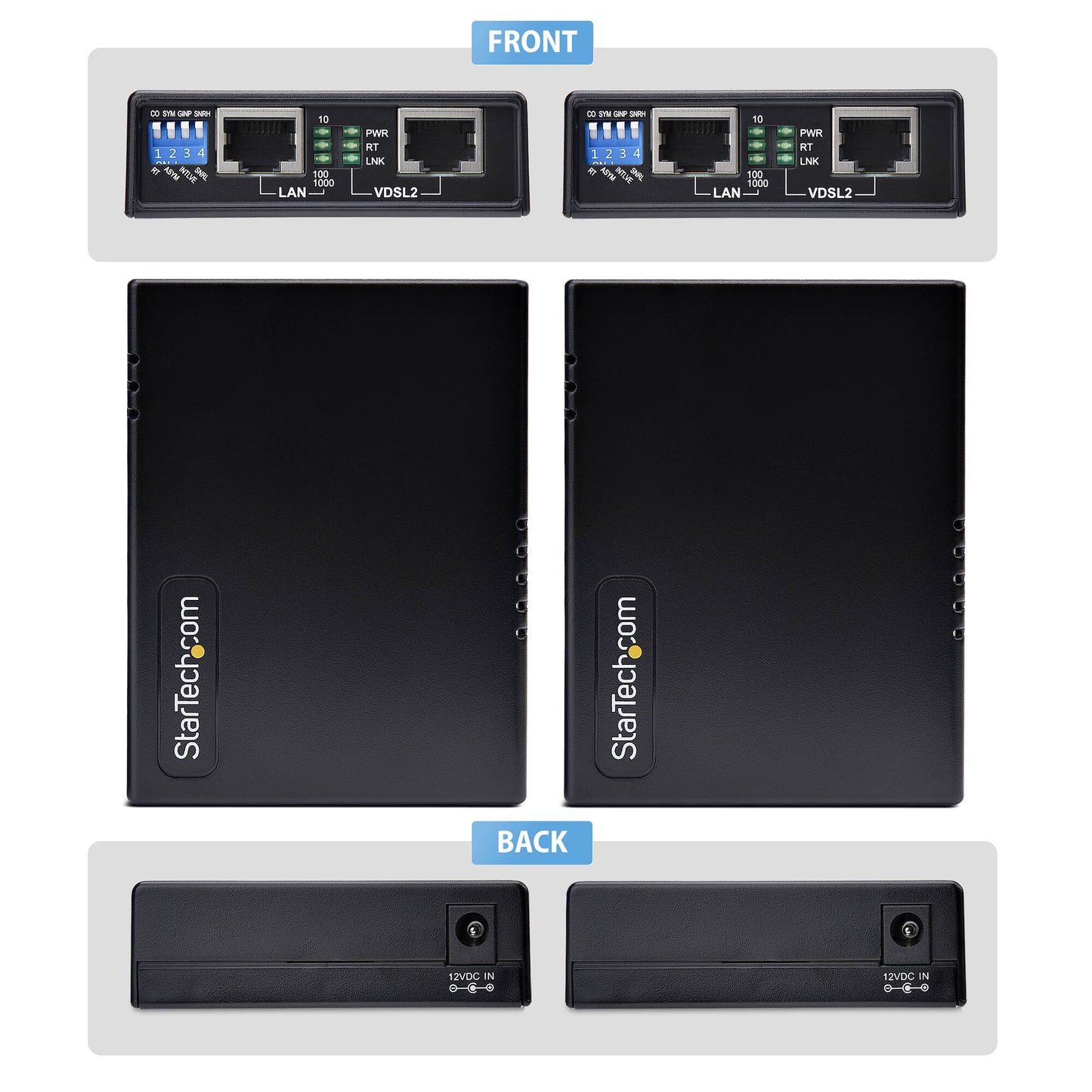 StarTech.com VDSL2 Ethernet Extender Kit over Single Pair Wire, Up to 0.6mi (1km) Long Range LAN Repeater over Phone Line/CAT5e/CAT6, Up to 300Mbps, Replacement for 110VDSLEXTEU - TAA