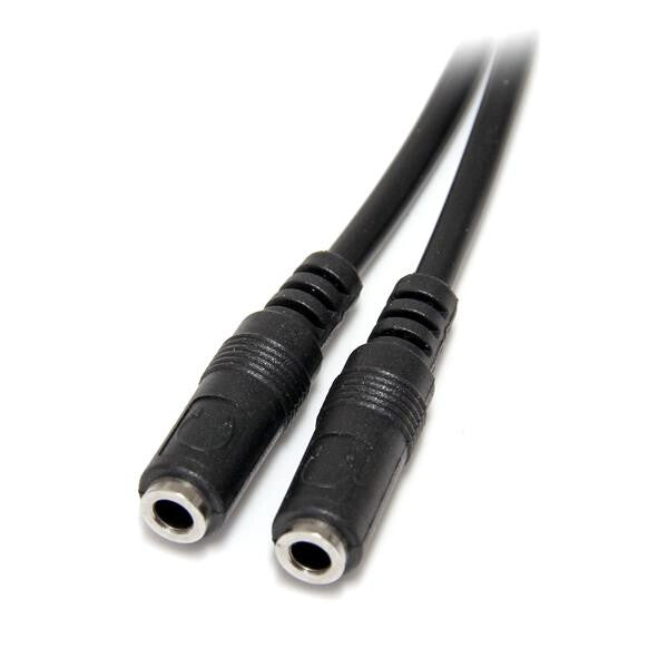 StarTech.com Slim Stereo Splitter Cable - 3.5mm Male to 2x 3.5mm Female