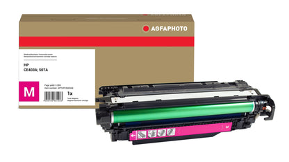 AgfaPhoto Compatible Toner Cartridge, Magenta, Replacement for HP CE403A, 507A, 6000 Pages