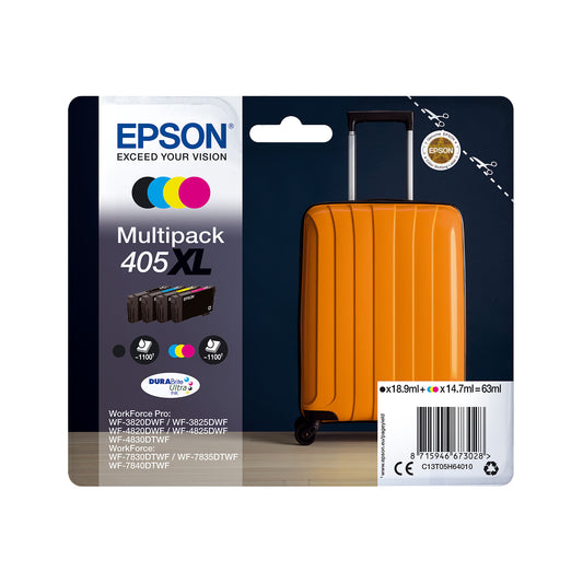 Epson 405XL Suitcase DURABrite Ultra Multipack 4-colours ink cartridge, black, cyan, magenta and yellow