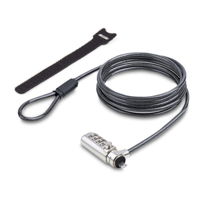 StarTech.com Slim Lock Noble Wedge® Slot Compatible, 5ft (1.5m) Locking Cable, Anti-Theft Security For Laptop/Notebook, Cut-Resistant Steel Cable, Combo Lock, TAA