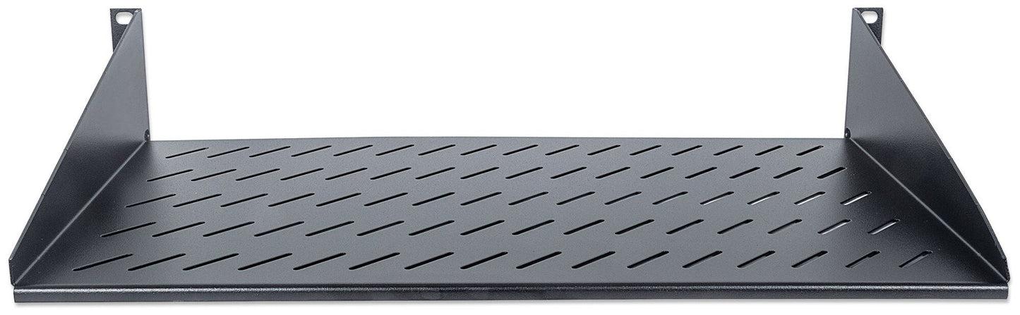Intellinet 19" Cantilever Shelf, 2U, 2-Point Front Mount, 250mm Depth, Max 25kg, Black, Three Year Warranty