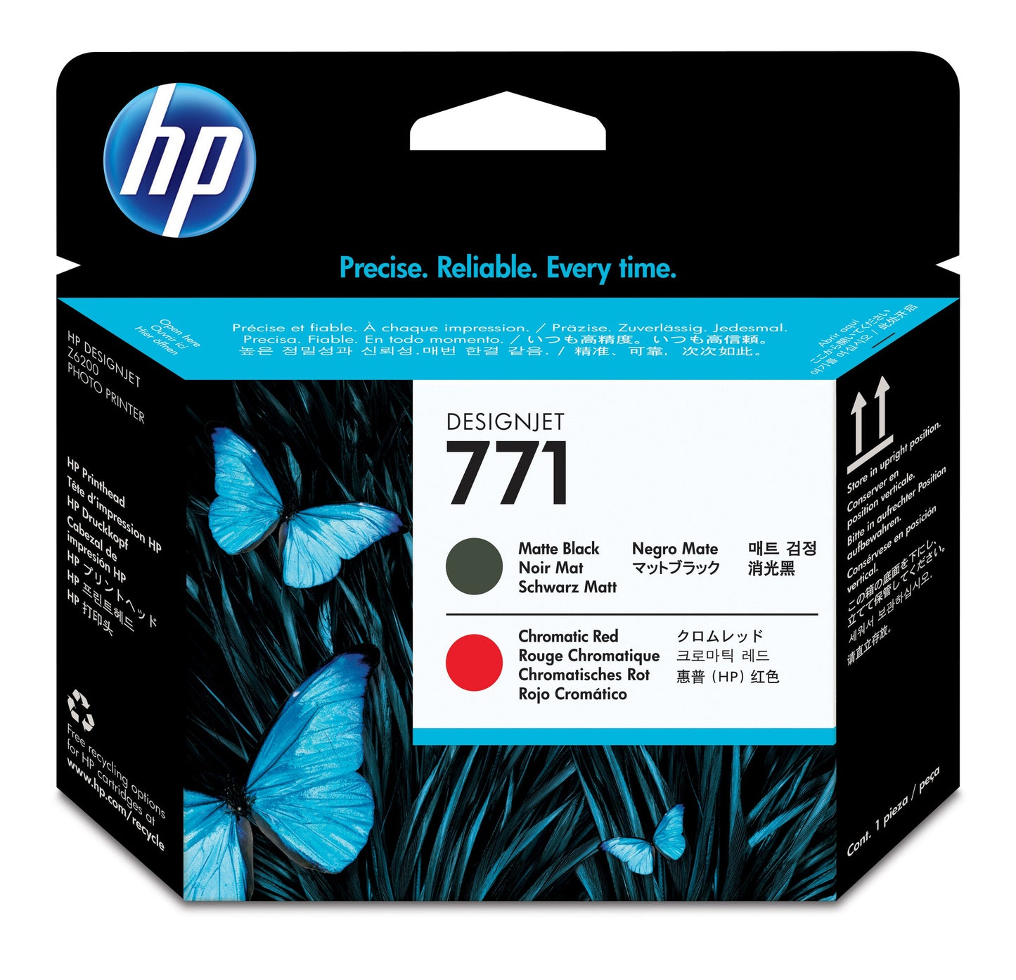 HP 771 Matte Black/Chromatic Red DesignJet Printhead