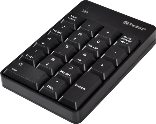 SANDBERG Keypad - Wireless Connectivity - USB Interface - Black - Membrane Keyswitch - RF - 18 Key