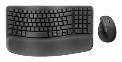 Logitech Wave Keys and Lift Combo keyboard Mouse included Universal Bluetooth QWERTZ German Graphite