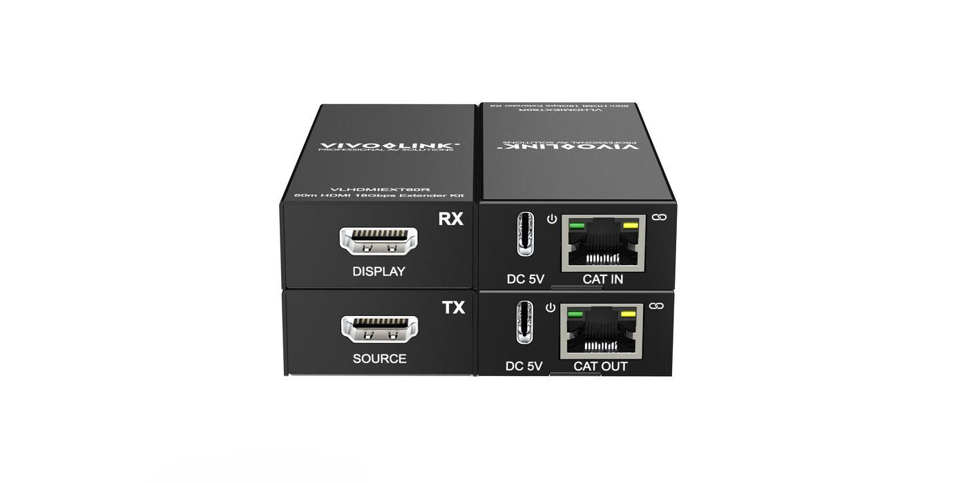 Vivolink VLHDMIEXT60 AV extender AV transmitter & receiver Black