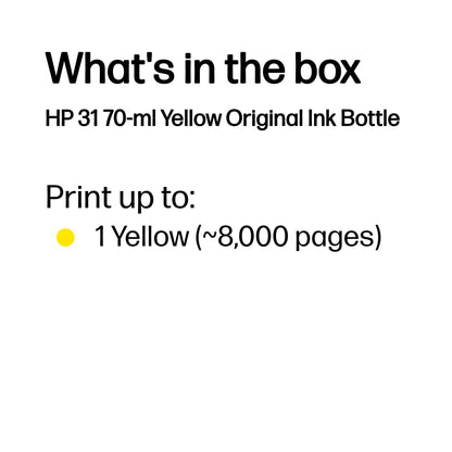 HP 31 70-ml Yellow Original Ink Bottle