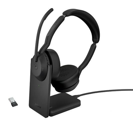 Jabra Evolve2 55 - Link380a MS Stereo (Include Stand) headset, Head-band, Wired & Wireless, Boom microphone, Office/Call center