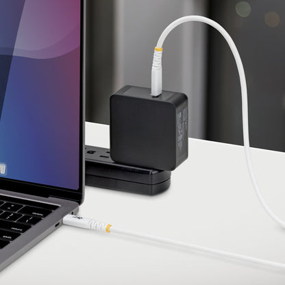 StarTech.com 1m (3ft) USB-C Charging Cable, Durable and Ultra-Flexible, 240W (5A) PD EPR, USB 2.0 Laptop Charger Cable, USB-IF Certified, Rugged USB-C Charging Cord - White