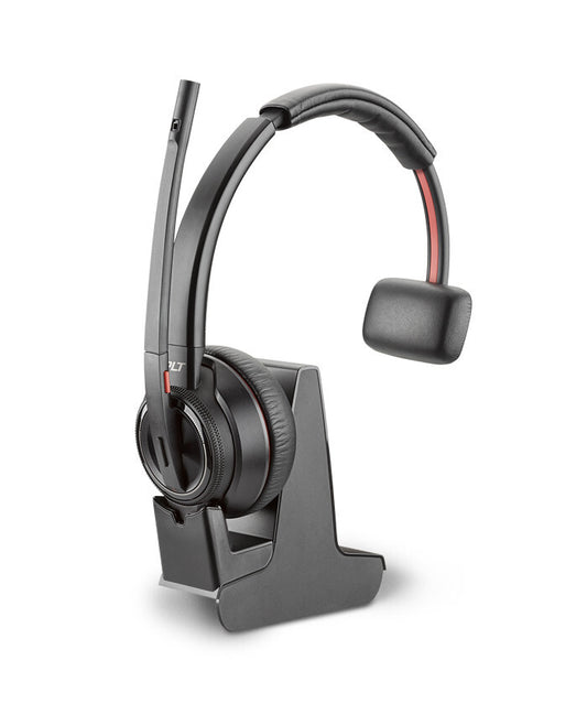POLY W8210 Headset Wireless Head-band Office/Call center Bluetooth Charging stand, Boom microphone, black