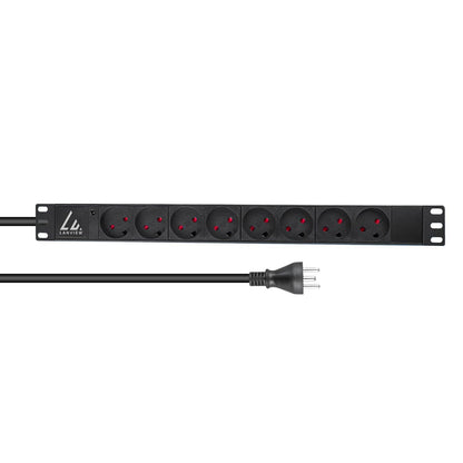 Lanview LVR-2MDK-LIC-DK8 power distribution unit (PDU) 8 AC outlet(s) 1U Black