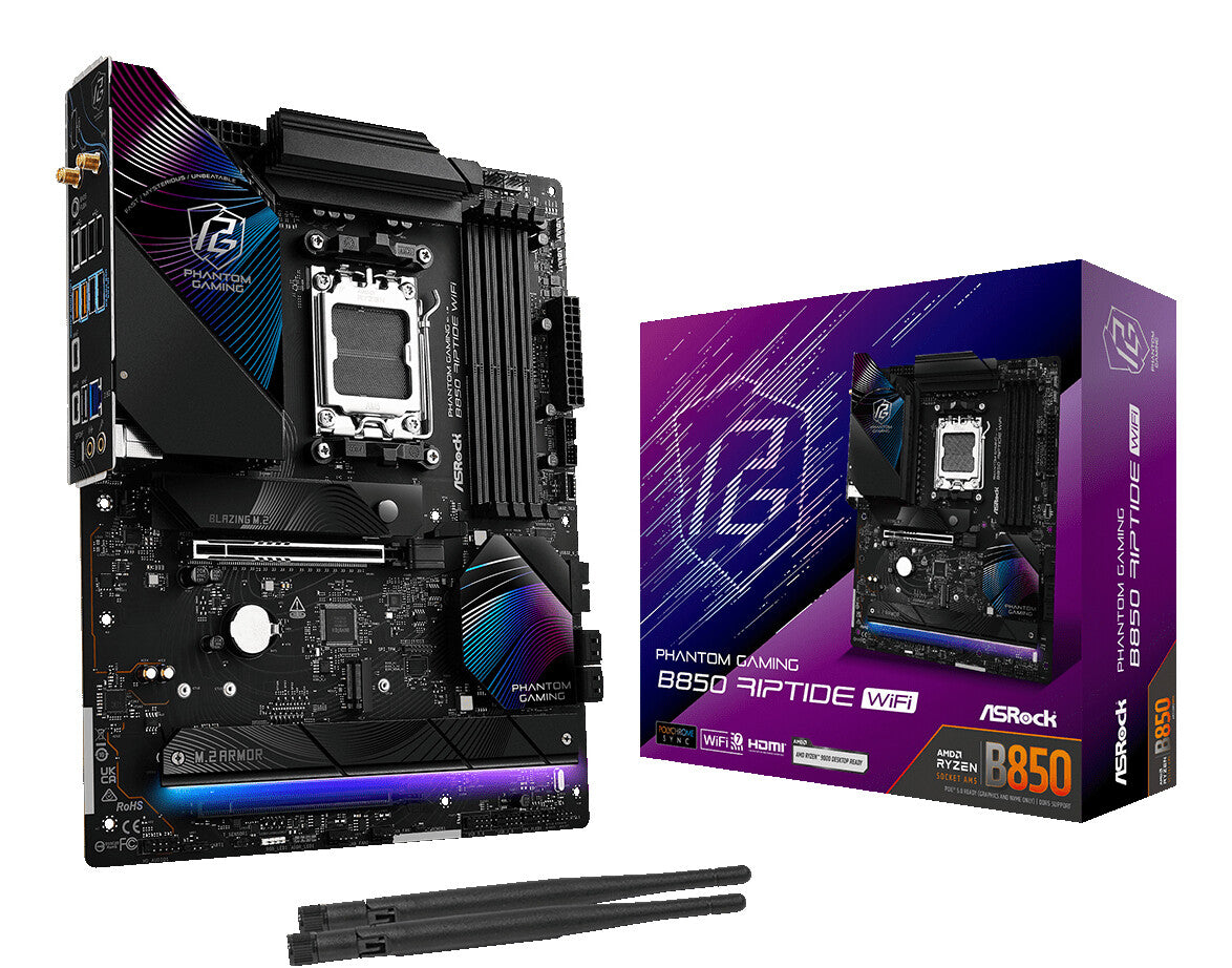 Asrock Phantom Gaming B850 Riptide WiFi AMD B850 Socket AM5 ATX