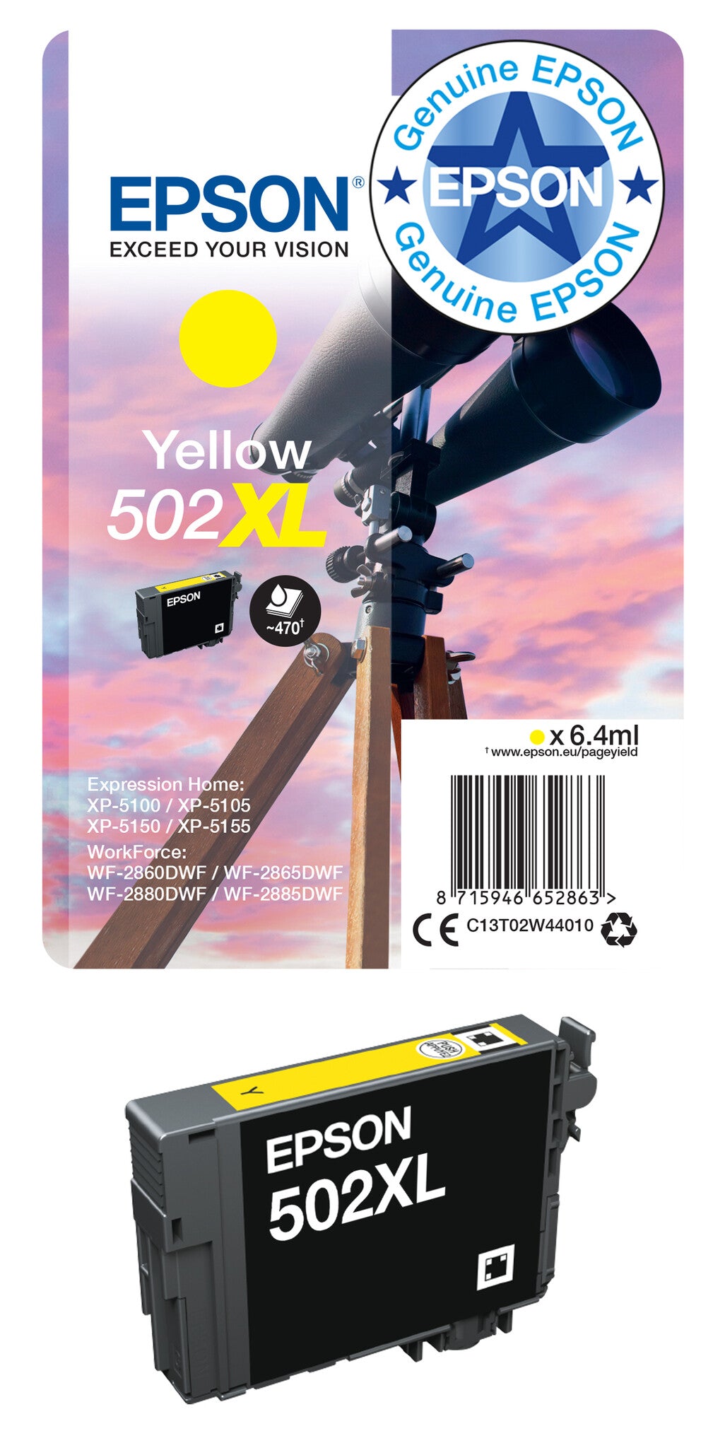 Epson Singlepack Black 502XL Ink
