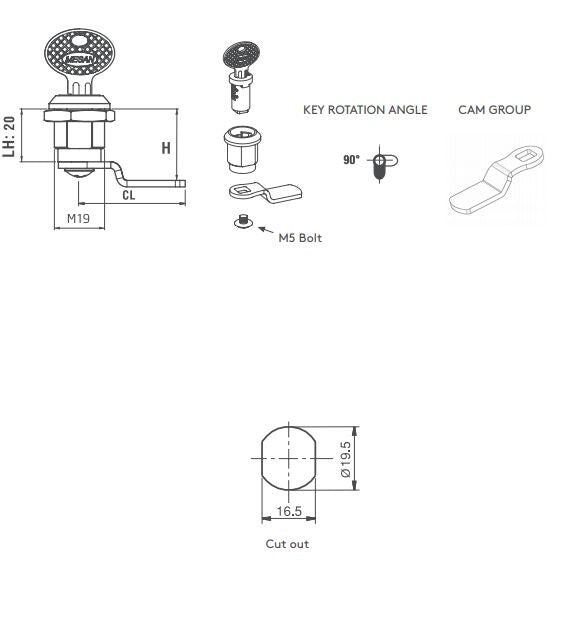 Lanview RAX640 rack accessory Lock set