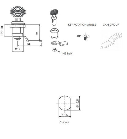 Lanview RAX640 rack accessory Lock set