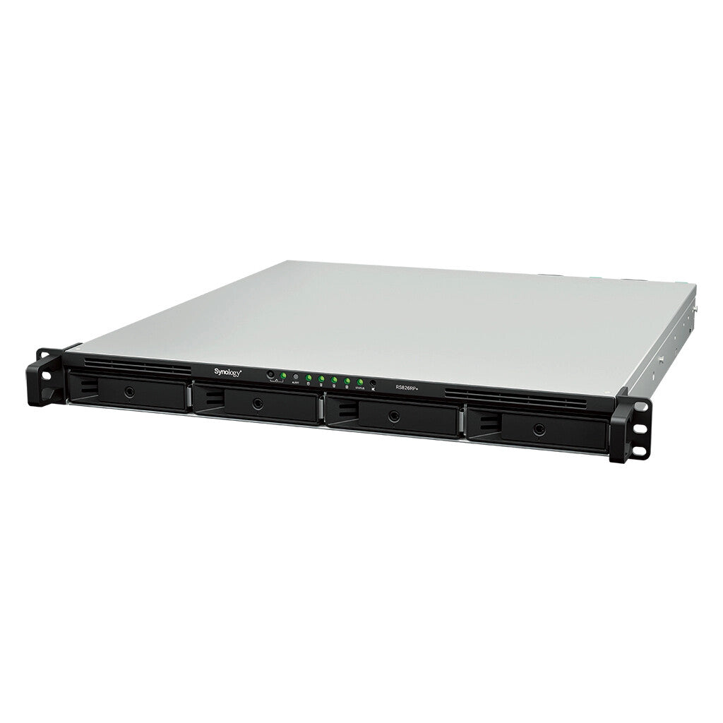 Synology RackStation RS826RP+ NAS/storage server Rack (1U) AMD Ryzen V1500B 4 GB DDR4 0 TB DiskStation Manager Black, Grey