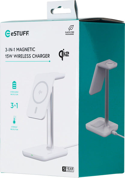 eSTUFF ES638310 mobile device charger Smartphone Aluminium AC Wireless charging Fast charging Indoor