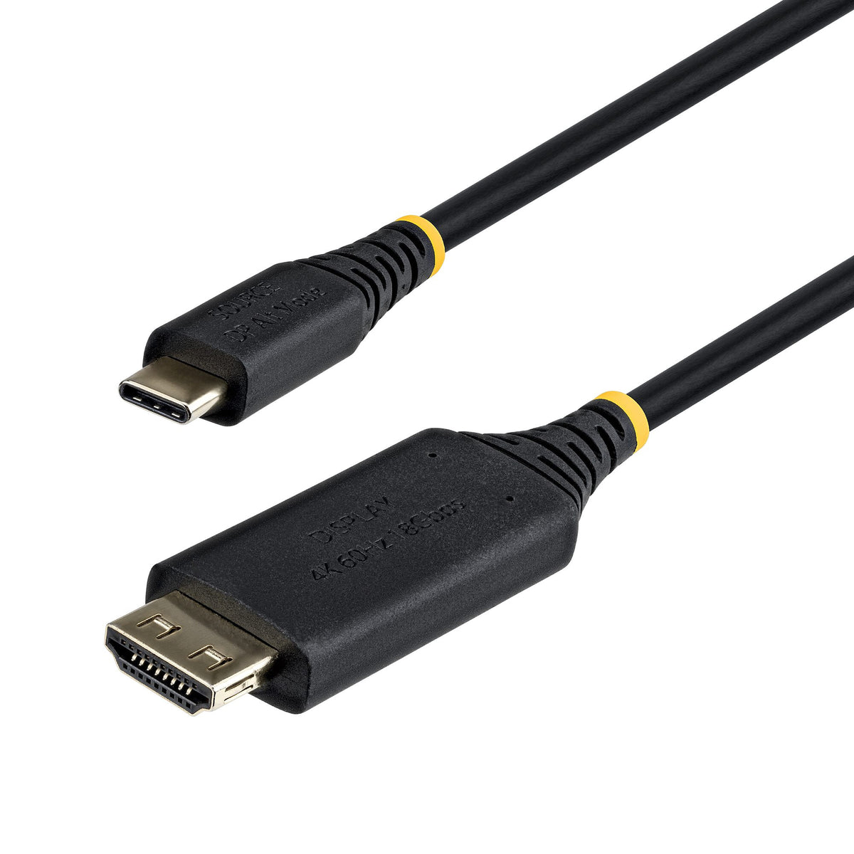 StarTech.com 1m USB-C to HDMI Adapter Cable, Gripping HDMI Connector, 4K 60Hz, Thunderbolt Compatible, HDR, Uni-Directional Cord for MacBook, Dell, HP, Lenovo