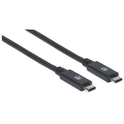 Manhattan USB-C to USB-C Cable, 1m, USB 3.2 Gen 2 (formerly USB 3.1 Gen 2), 10 Gbps, 5A/100W Super Fast Charging, SuperSpeed+ USB, Lifetime Warranty, Equivalent to USB31C5C1M