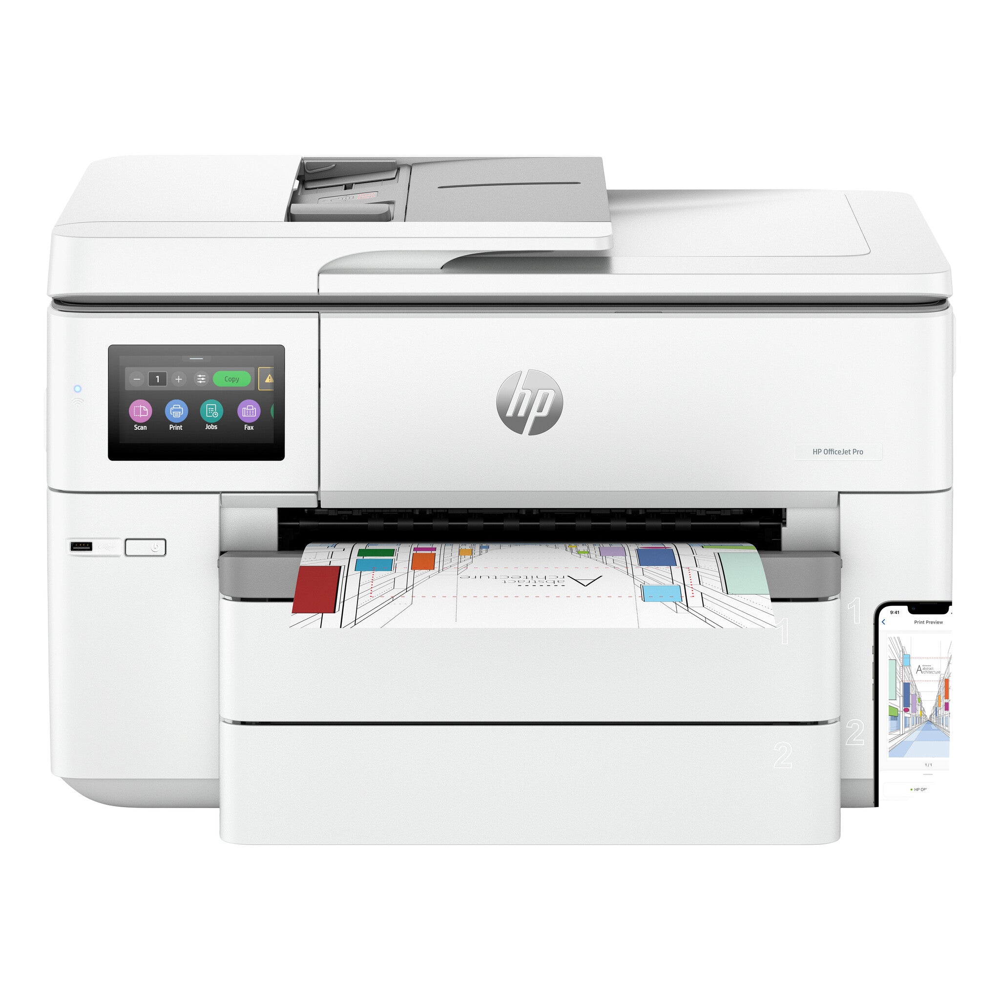 HP OfficeJet Pro 9730e Wireless All-in-One Color Printer, Instant Ink; Two-sided printing