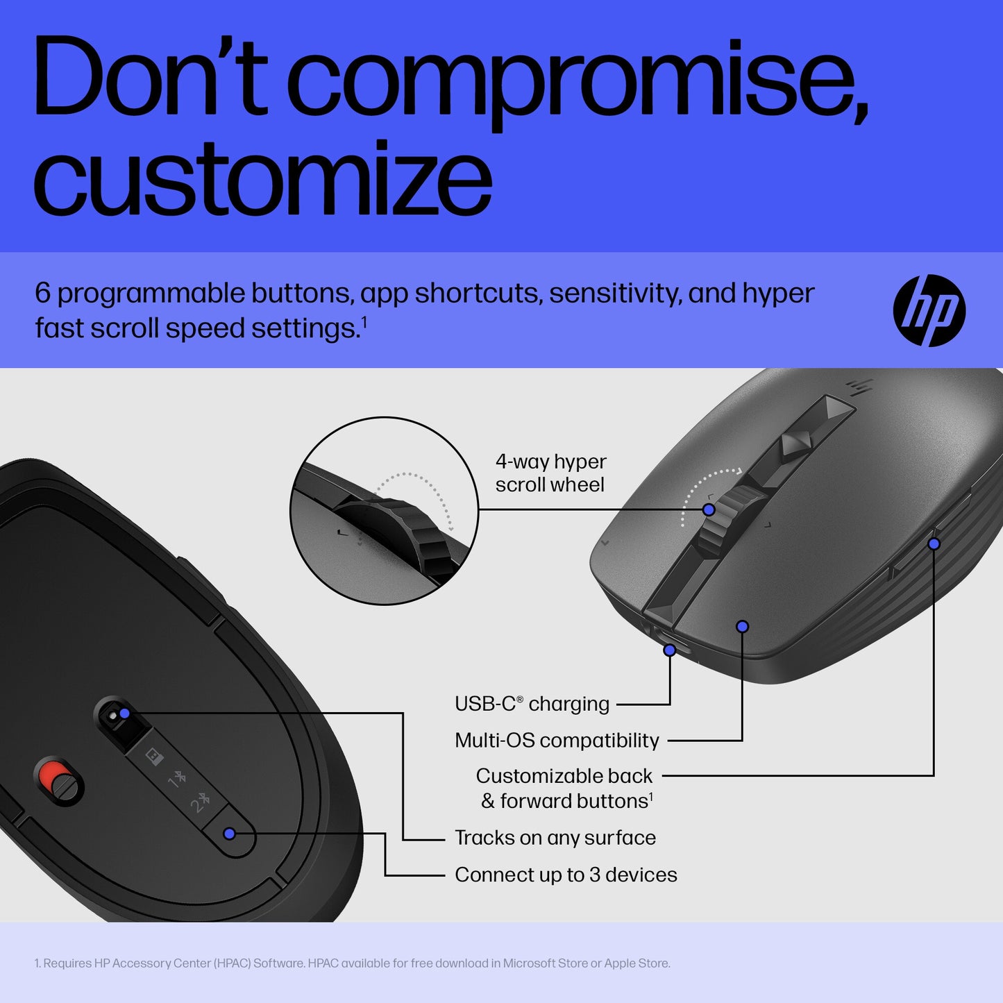 HP 715 Rechargeable Multi-Device Mouse