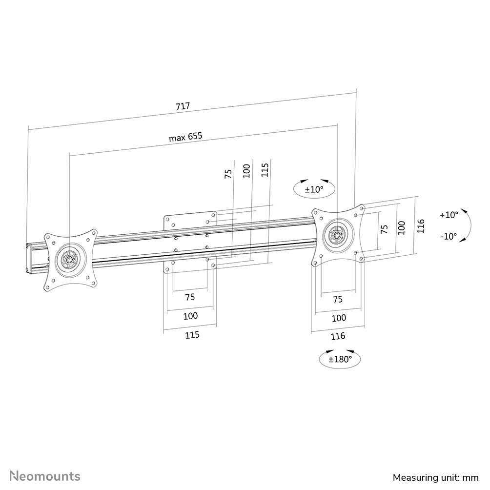 Neomounts dual crossbar