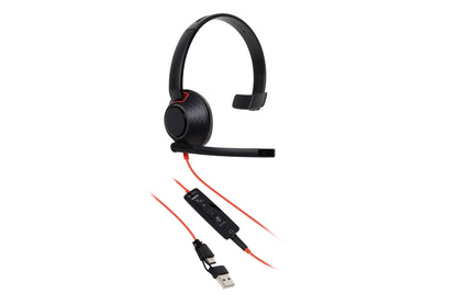 HP Poly Blackwire 5210 Monaural USB-C Headset +3.5mm Plug +USB-C/A Adapter