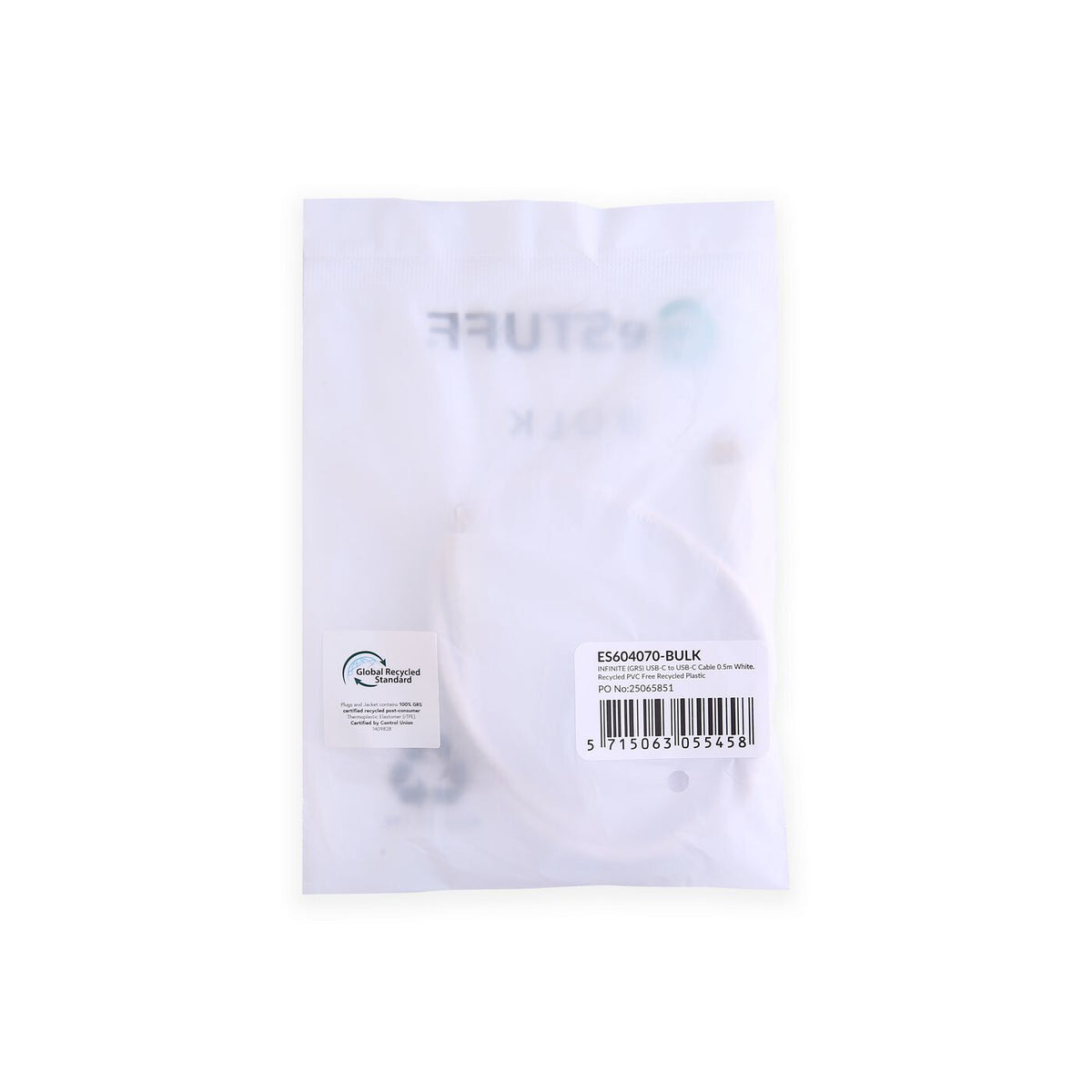 eSTUFF ES604070-BULK USB cable USB 2.0 0.5 m USB C 60 W White