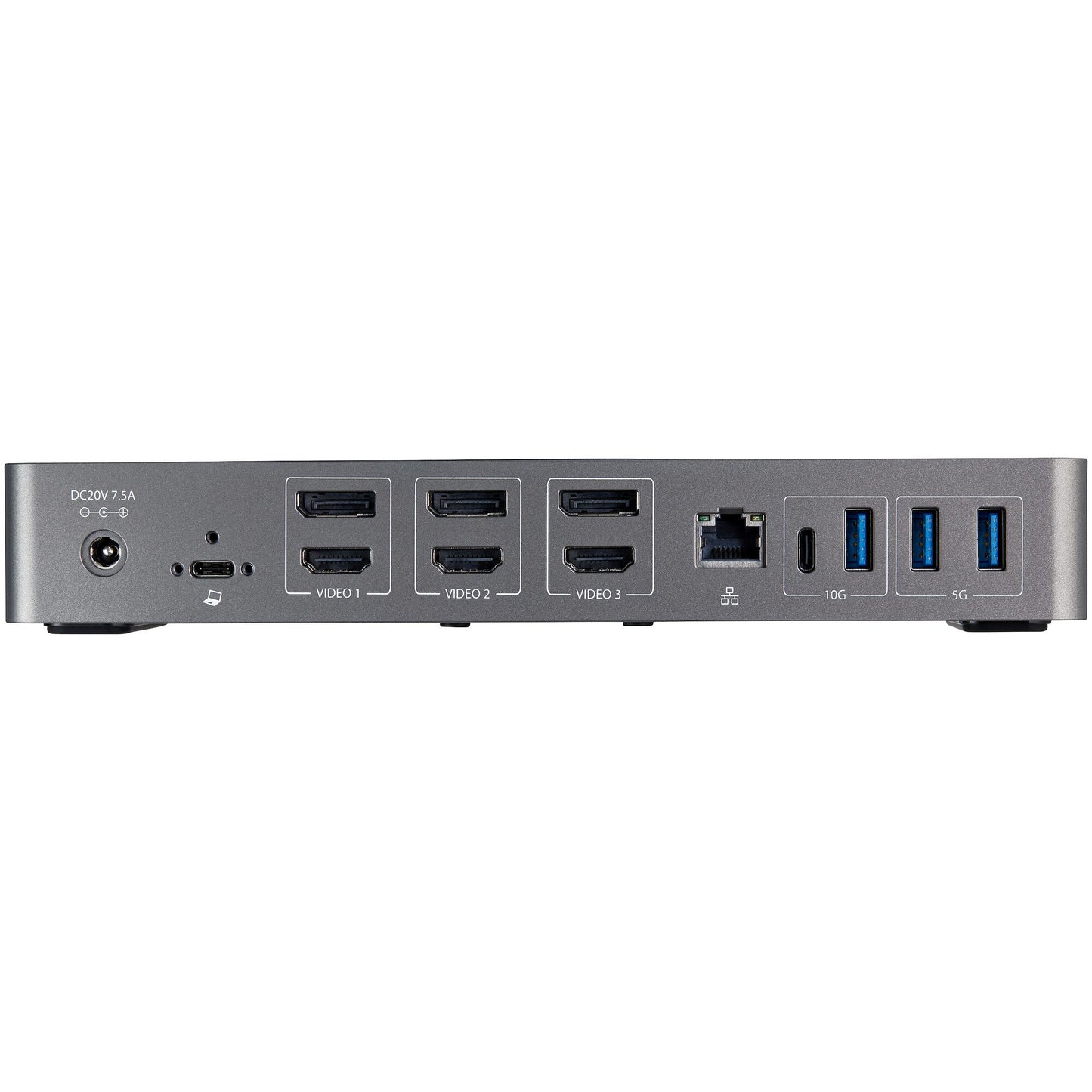 StarTech.com USB-C & USB-A Dock - Hybrid Universal Triple Monitor Laptop Docking Station DisplayPort & HDMI 4K 60Hz - 85W Power Delivery, 6x USB Hub, GbE, Audio - USB 3.1 Gen 2 10Gbps - TAA
