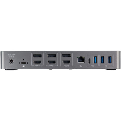 StarTech.com USB-C & USB-A Dock - Hybrid Universal Triple Monitor Laptop Docking Station DisplayPort & HDMI 4K 60Hz - 85W Power Delivery, 6x USB Hub, GbE, Audio - USB 3.1 Gen 2 10Gbps - TAA