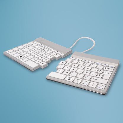 R-Go Tools Ergonomic keyboard R-Go Split Break with break software, ergonomic split keyboard, QWERTY (ES), Bluetooth, white