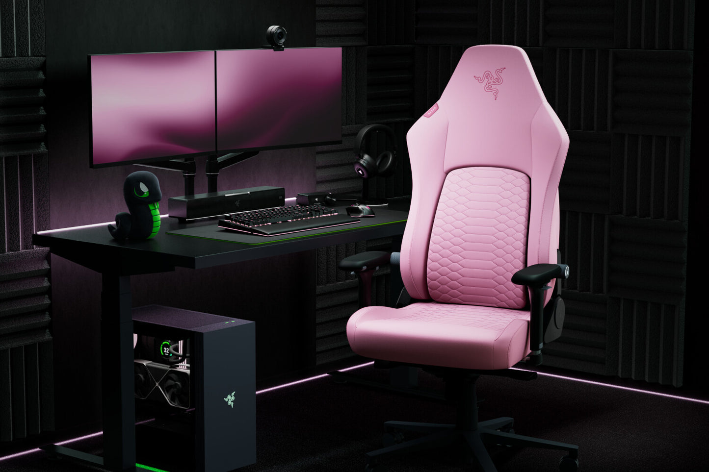 Razer Iskur V2 NewGen Gaming armchair Padded seat Pink