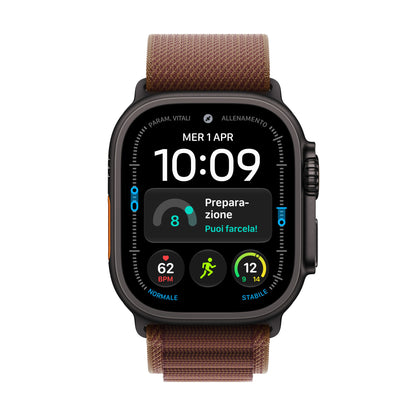 Apple Watch Ultra 4 GPS + Cellular 49mm Black Titanium Case with Burgundy Alpine Loop - M