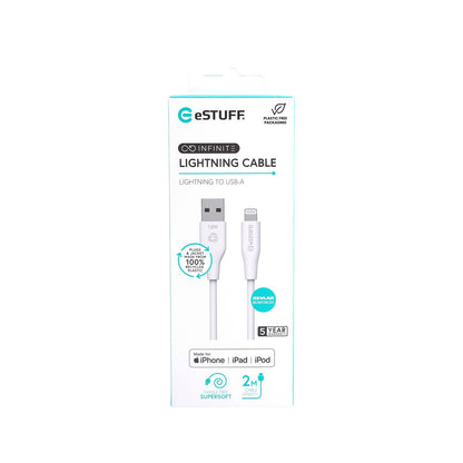 eSTUFF ES601270 lightning cable 2 m White