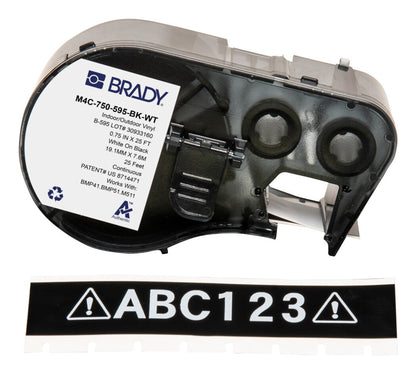 Brady M4C-750-595-BK-WT printer label Black, White Self-adhesive printer label