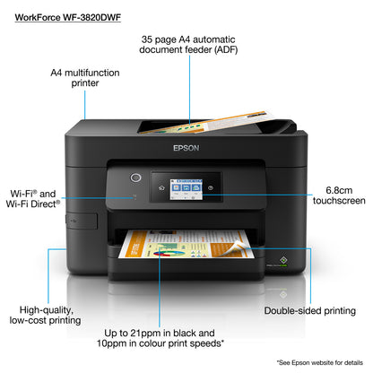 Epson WorkForce Pro WF-3820DWF Inkjet A4 4800 x 2400 DPI 21 ppm Wi-Fi