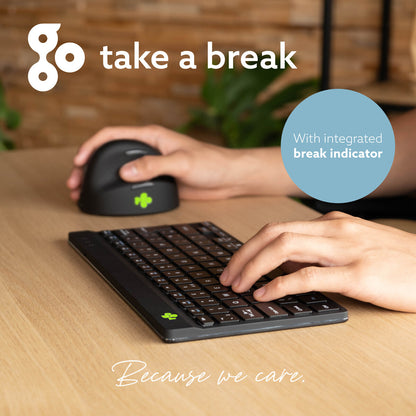 R-Go Tools Ergonomic keyboard R-Go Compact Break, compact keyboard with break software, QWERTY (UK), Bluetooth, black