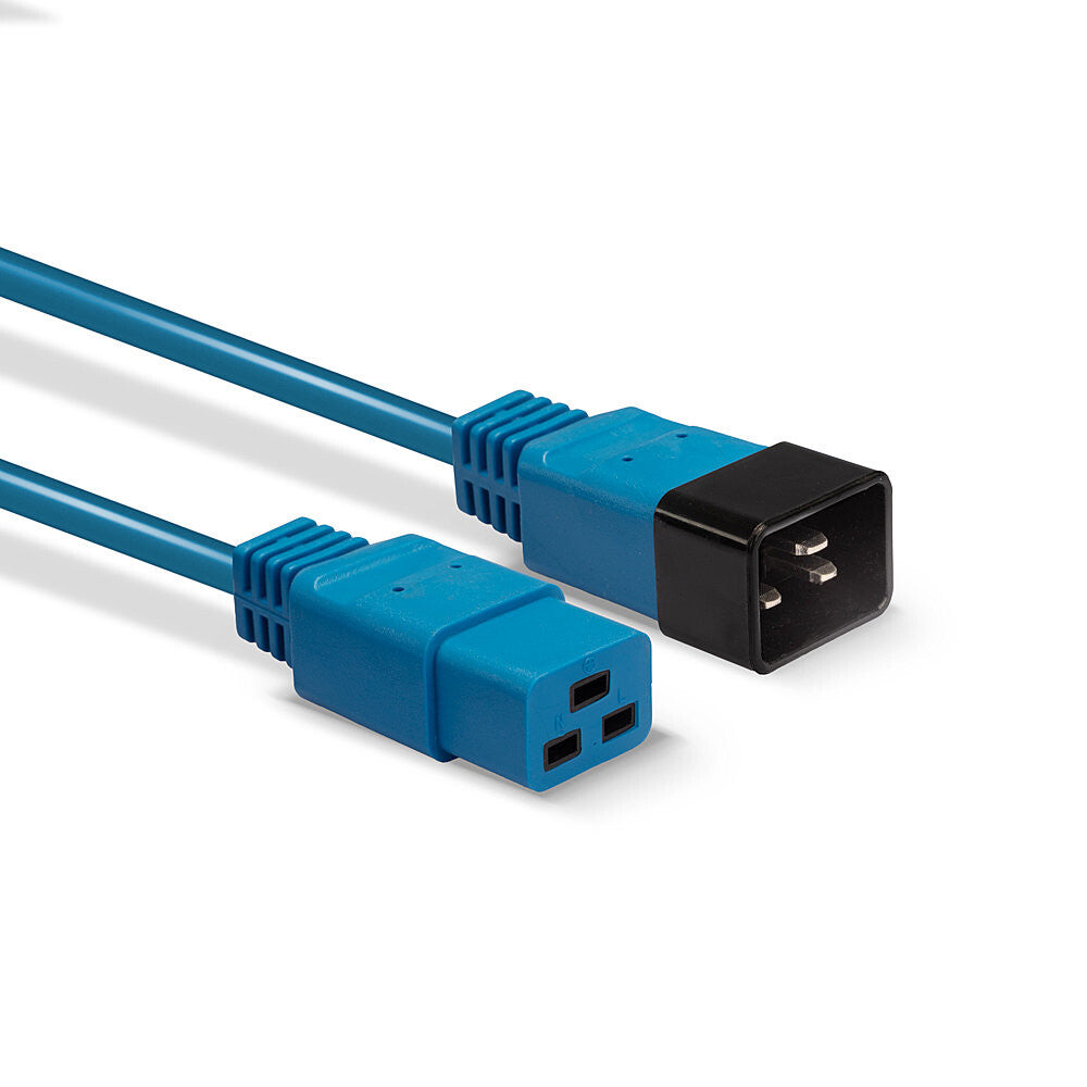 Lindy 2m IEC C19 to C20 Extension Cable, Blue