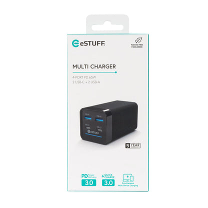 eSTUFF ES635200 mobile device charger Laptop, Smartphone, Tablet, Universal Black AC Indoor