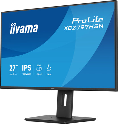 iiyama ProLite XB2797HSN-B1 computer monitor 68.6 cm (27") 1920 x 1080 pixels Full HD LCD Black