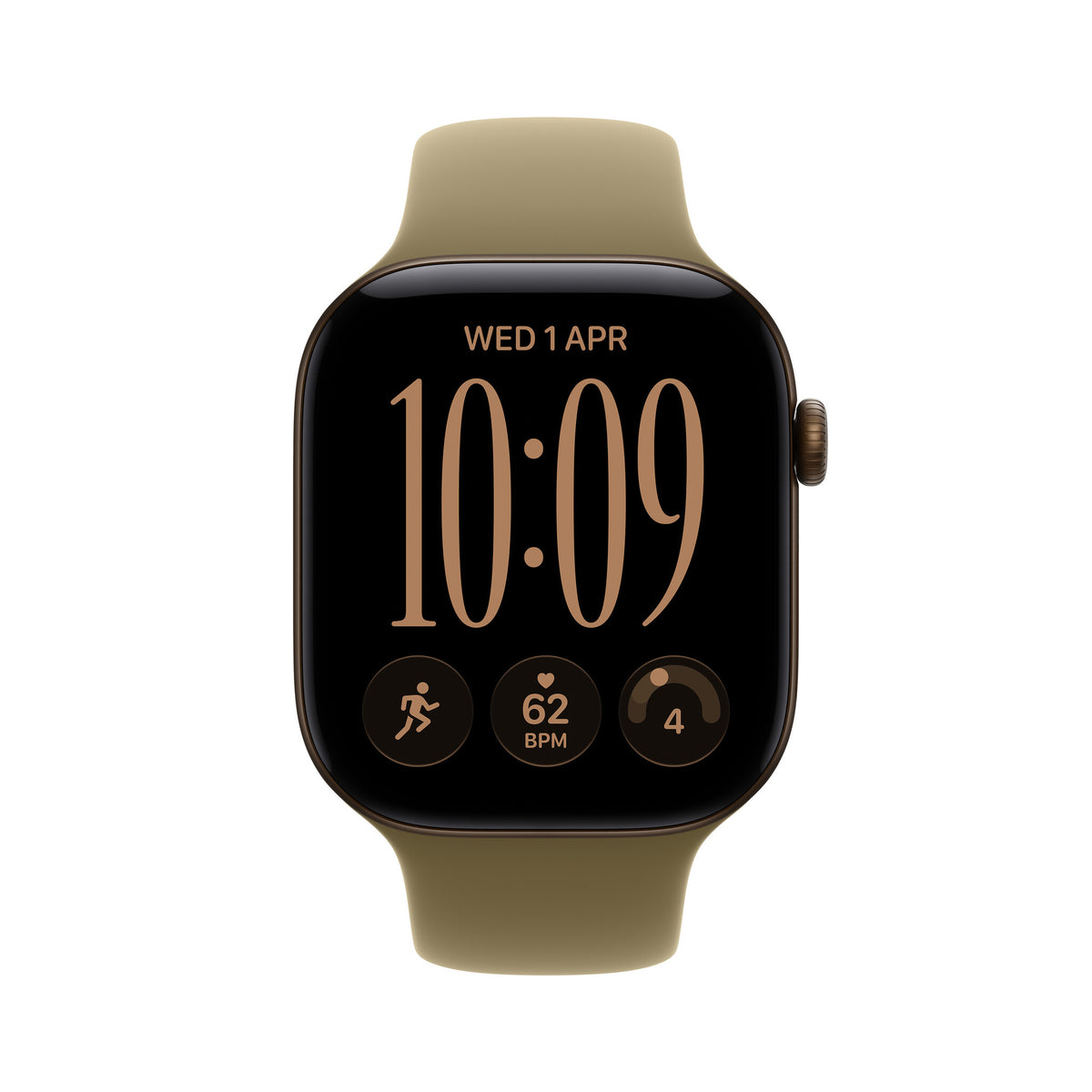 Apple Watch Series 12 GPS 42mm Dark Bronze Aluminium Case with Olive Sport Band - M/L